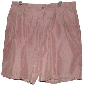 Mens Shorts Size 33 Brick Red Soft Nylon Polyester Dress pleated (8" inseam)